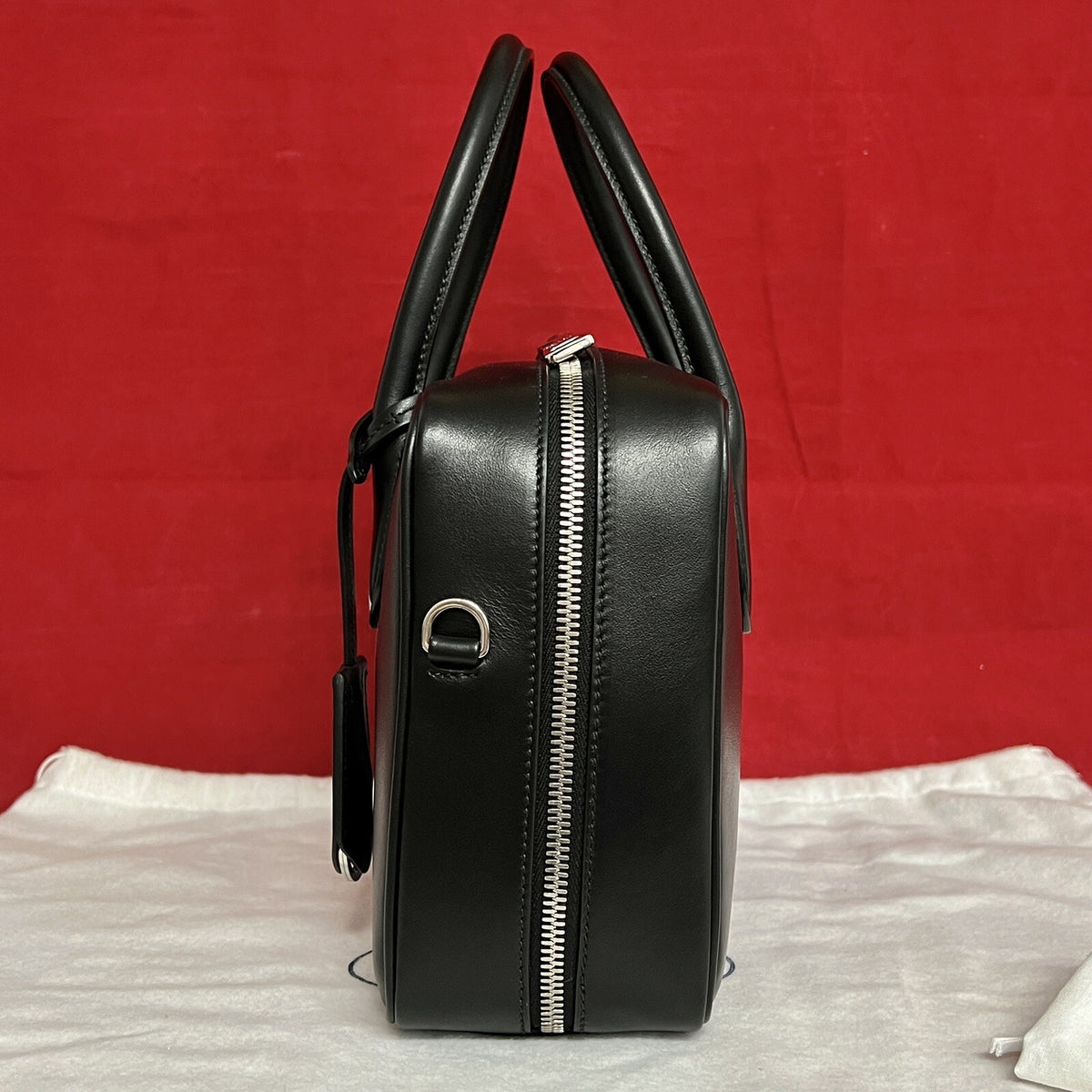 Prada 1BB049 City Calf Damen Umhängetasche Schwarz/Pink