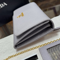 Prada 1MH132 große Geldbörse Portemonnaie Saffiano Metal Leder Violett Glicine