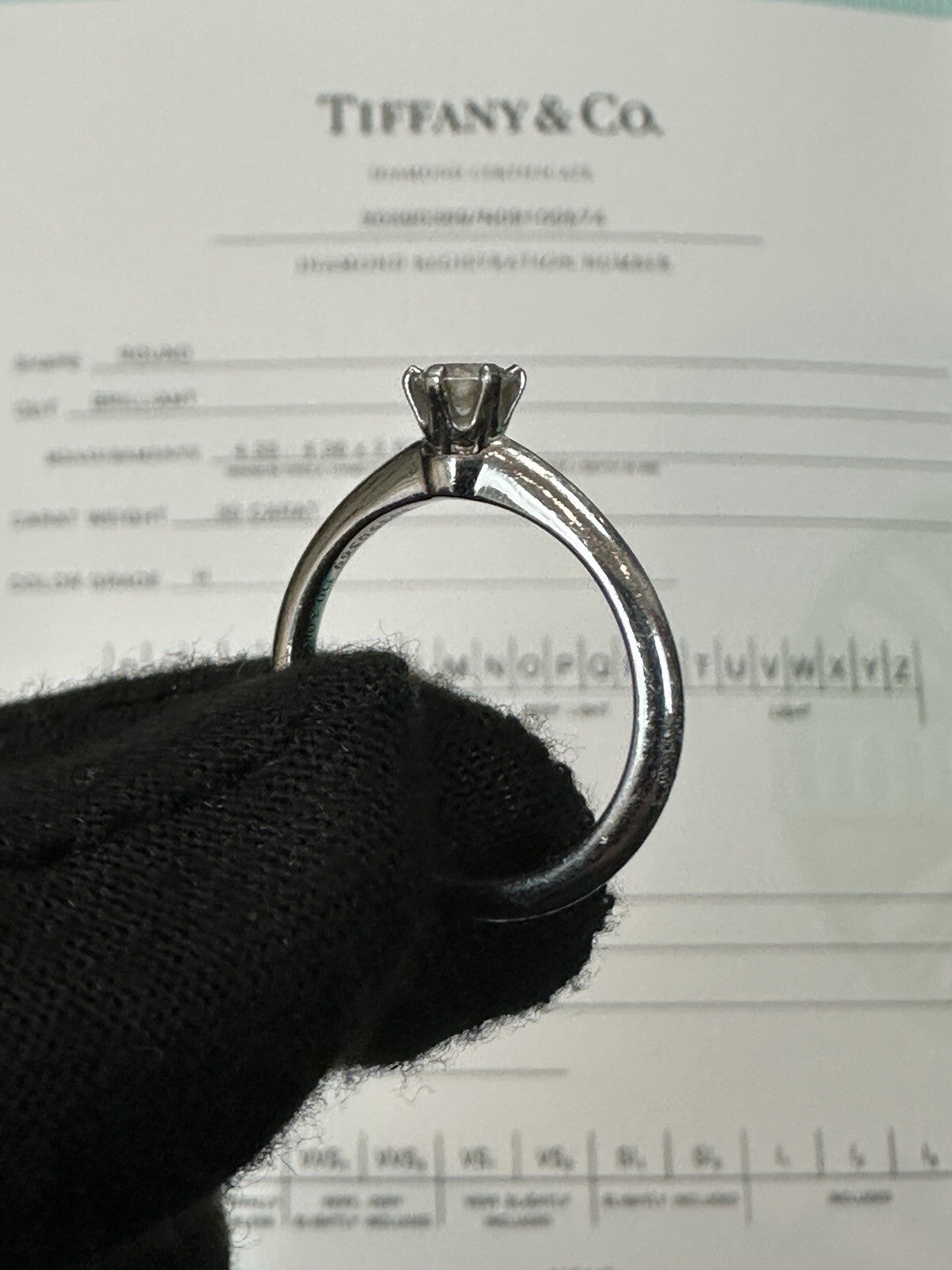 Tiffany & Co. Verlobungsring Platin 950-Gr.52 - Box & Zertifikat 0,30 CT - VVS1