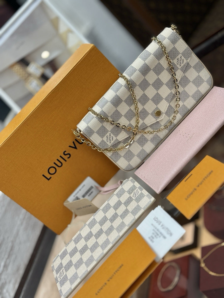 Louis Vuitton Pochette Felicie Damier Azur Umhängetasche