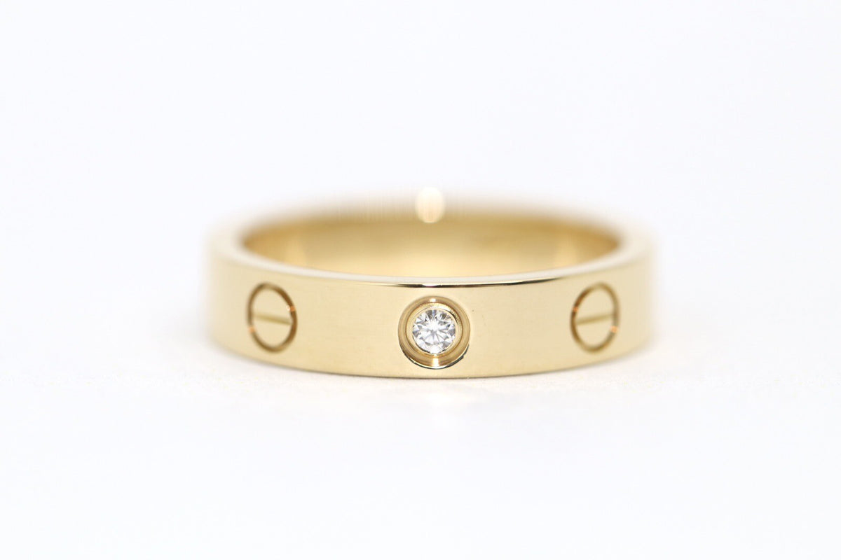 Cartier Love Diamant Ring Trauring/Ehering mit Brillant 18k Gelbgold Gr. 50