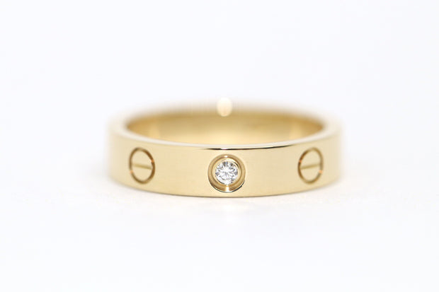 Cartier Love Diamant Ring Trauring/Ehering mit Brillant 18k Gelbgold Gr. 50