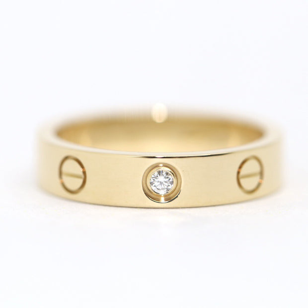 Cartier Love Diamant Ring Trauring/Ehering mit Brillant 18k Gelbgold Gr. 50