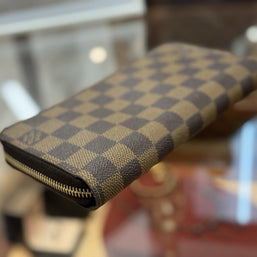 Louis Vuitton Zippy Geldbörse Portemonnaie Damier Ebene Canvas