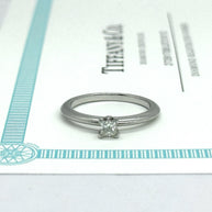 Tiffany & Co. Verlobungsring Platin Square Brillant 0.19 CT mit Orig. Zertifikat