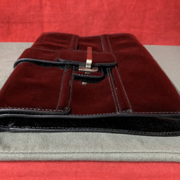 Pollini Made In Italy Damen Abendtäschchen Clutch Schwarz Lack Leder Handtasche