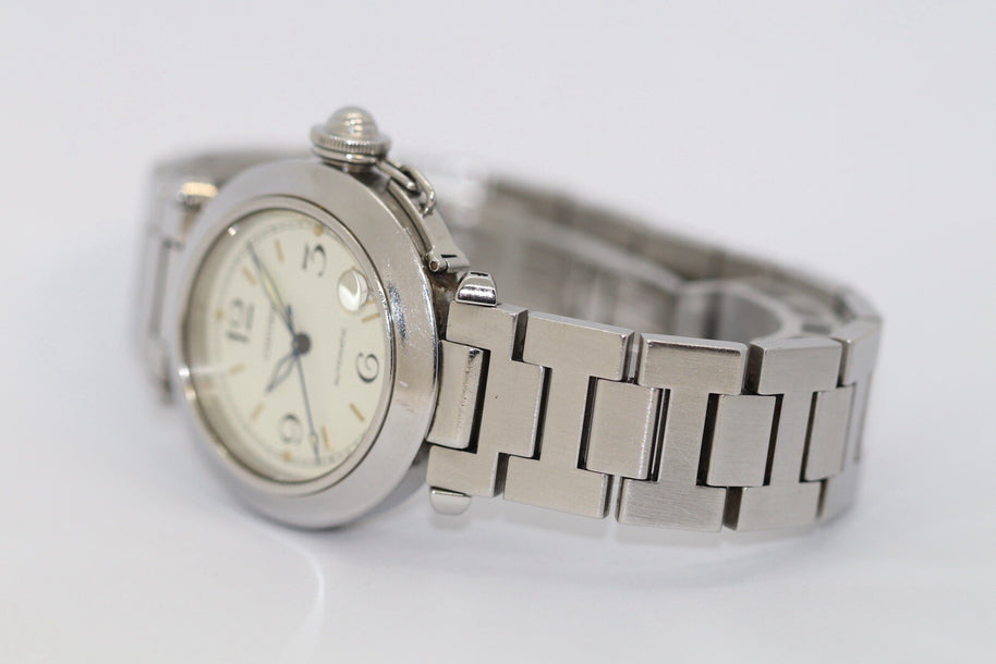 Cartier Pasha Date Automatic Stahl Medium 35mm Luxusuhr Fullset Ref. 2324