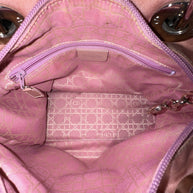 Lady Dior Rose Clear Handle Nylon small Shoulder Bag Rosa kleine Schultertasche