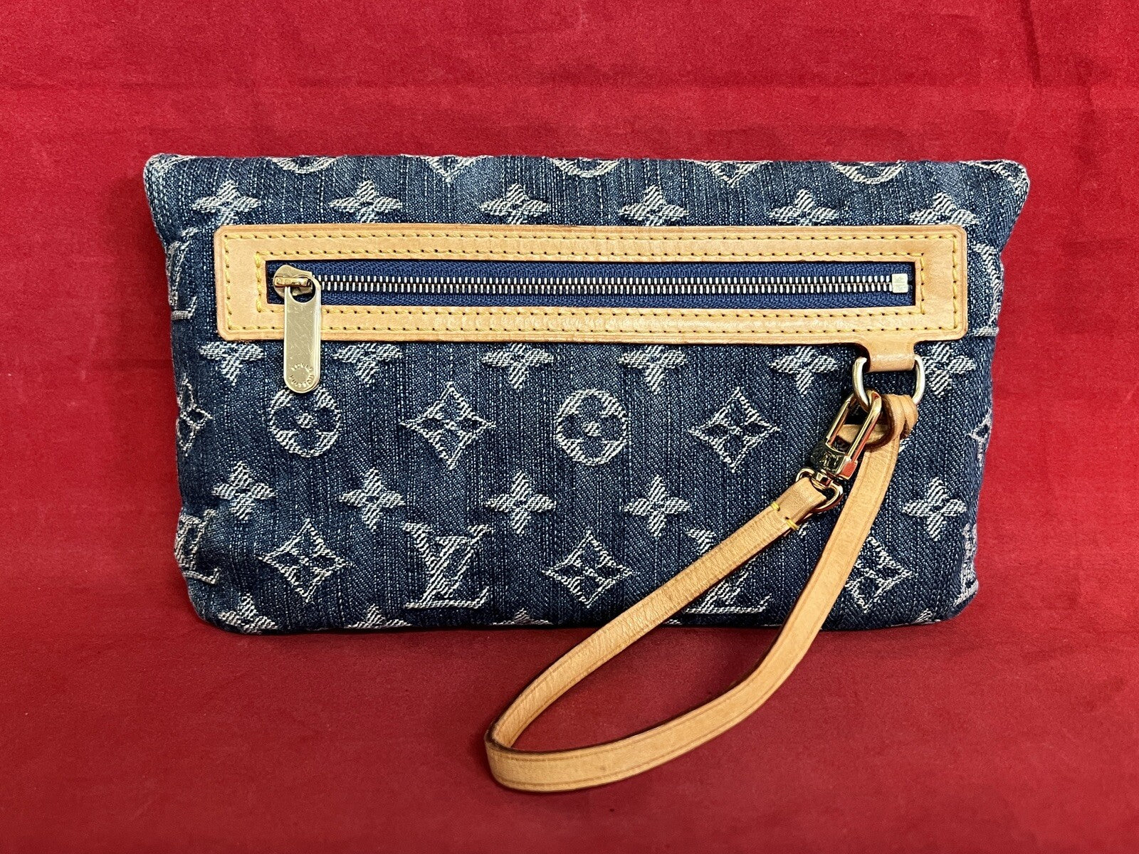 Louis Vuitton Pochette Accessoires Denim/Jeans Clutch Monogram 2006