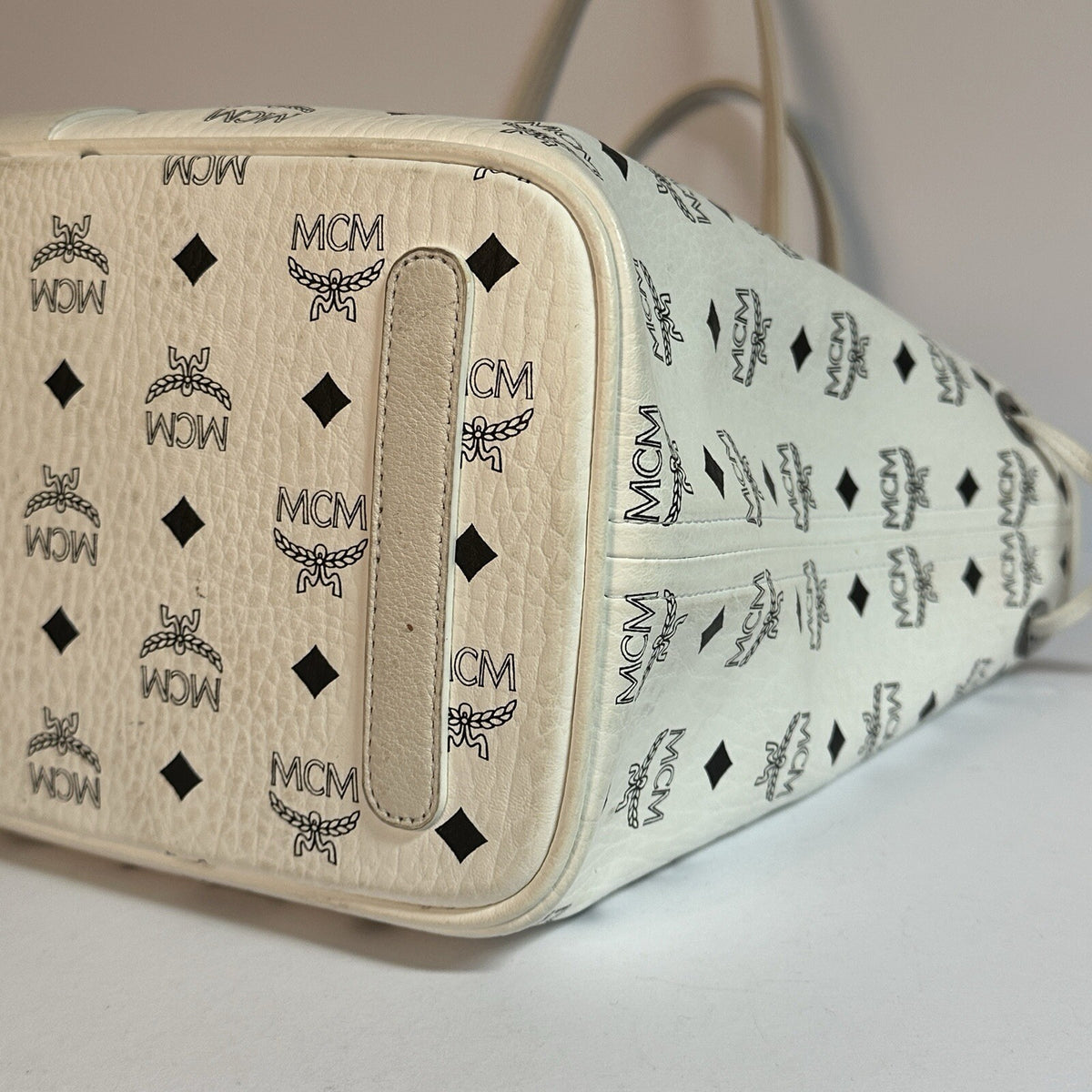 MCM REVERSIBLE LIZ SHOPPER IN VISETOS - SHOPPING BAG - WHITE