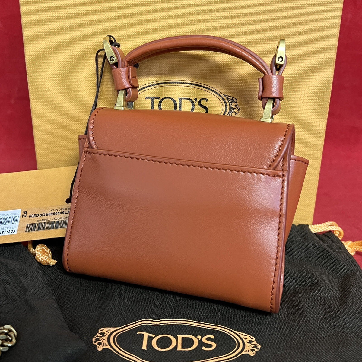 TOD’S TODS TSI MINI BAG MICRO ROR TERRACOTTA LEDER UMHÄNGETASCHE NEU