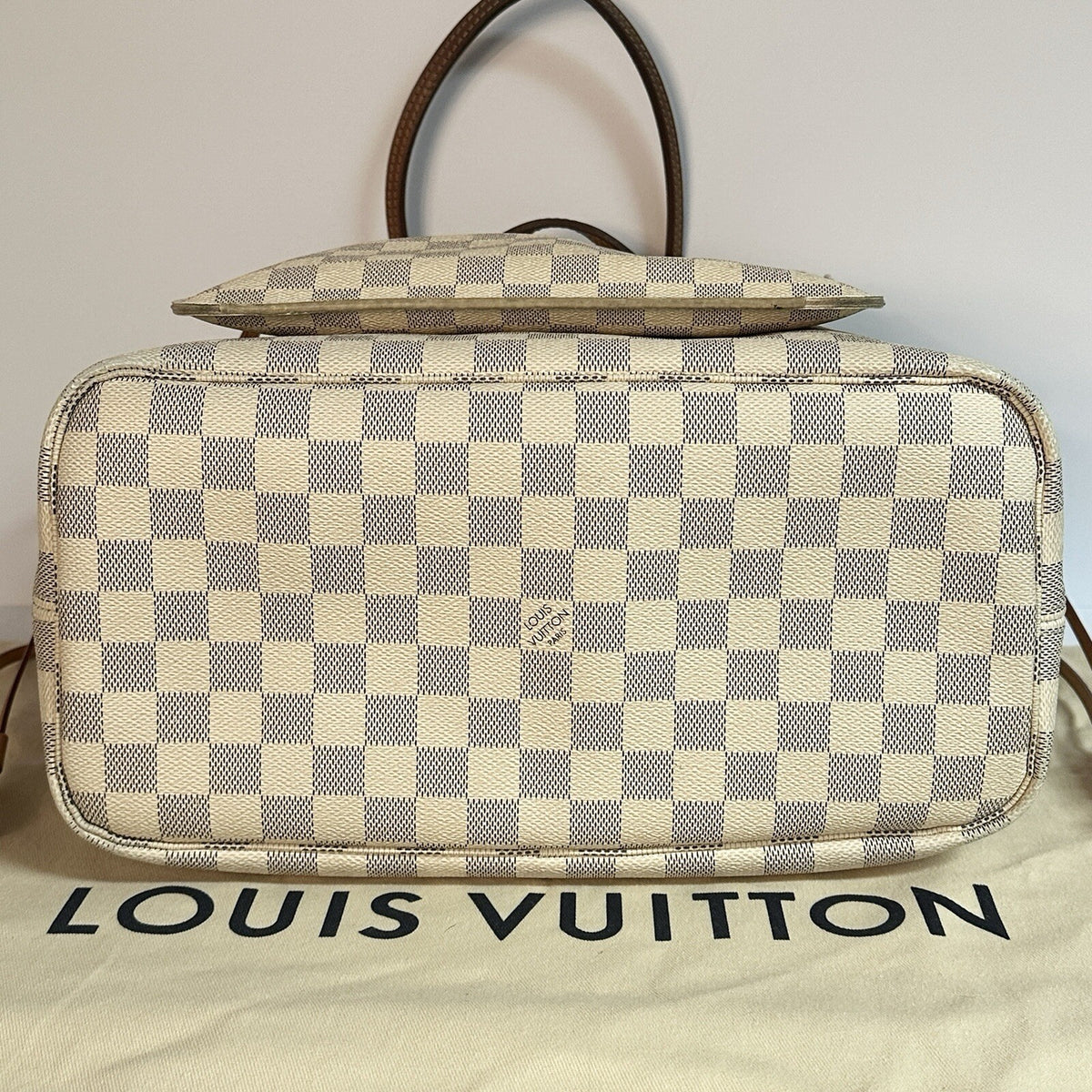 Louis Vuitton Neverfull MM + Pochette Damier Azur 2019 mit Original Rechnung