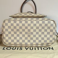 Louis Vuitton Neverfull MM + Pochette Damier Azur 2019 mit Original Rechnung