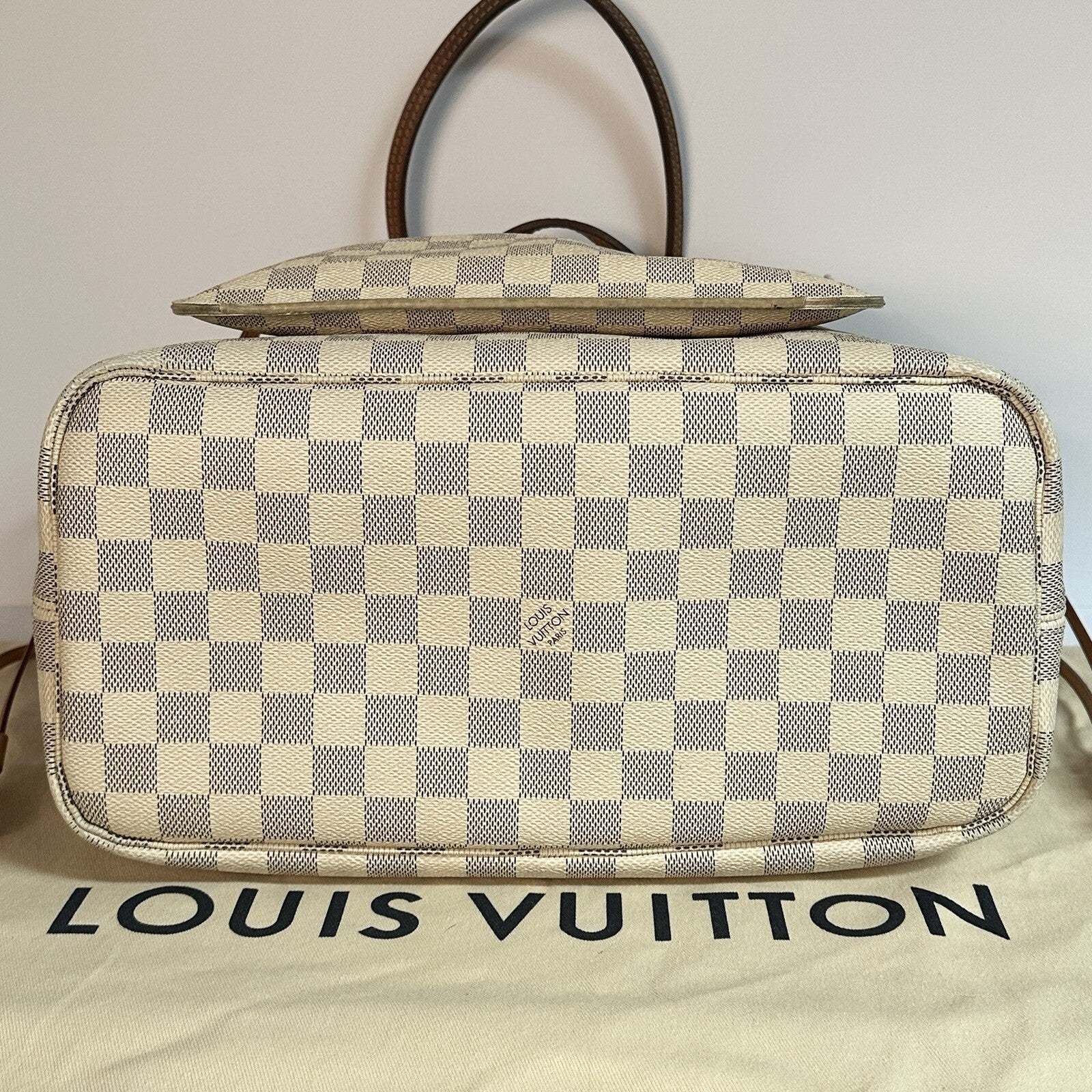Louis Vuitton Neverfull MM + Pochette Damier Azur 2019 mit Original Rechnung