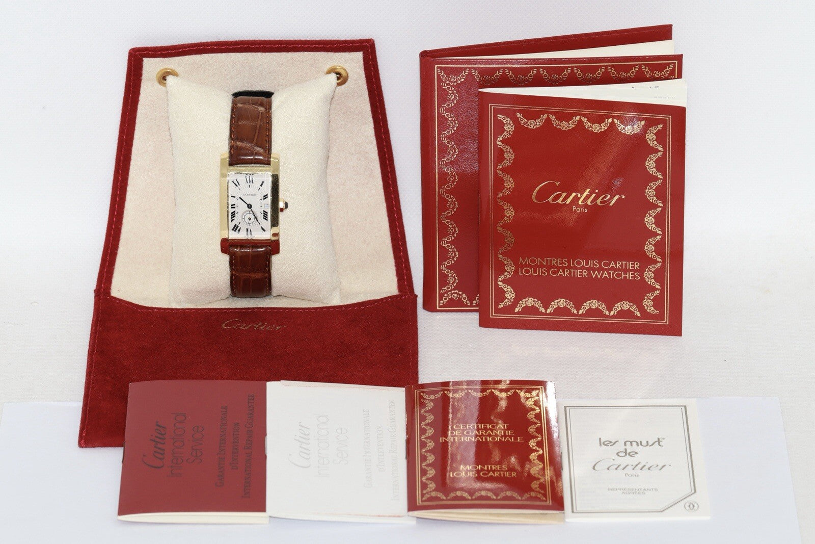 Cartier Tank Américaine Americaine 18k Gold Ref. 8012905 Orig. Papiere & Service