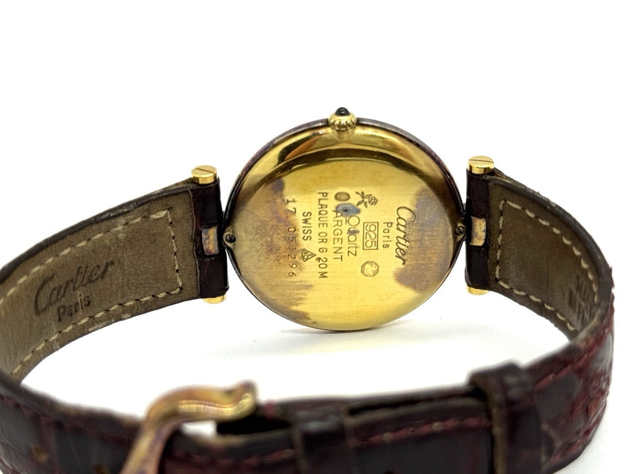 Cartier Vendome Medium 30mm Bordeaux Vermeil Must Damenuhr