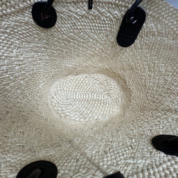 Loewe kleine Anagram Basket Bag aus Iraca-Palme und Kalbsleder Strandtasche