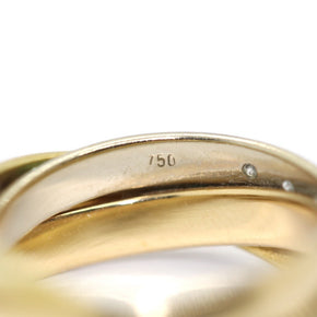 3-Band Goldring Tricolor mit Brillanten 750er/18K Gelb-/Weiß- & Rosegold Gr. 53