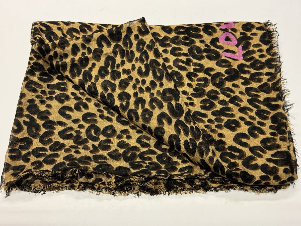LOUIS VUITTON SCHAL LEOPARD BRAUN PINK KASCHMIR SEIDE TUCH M72215