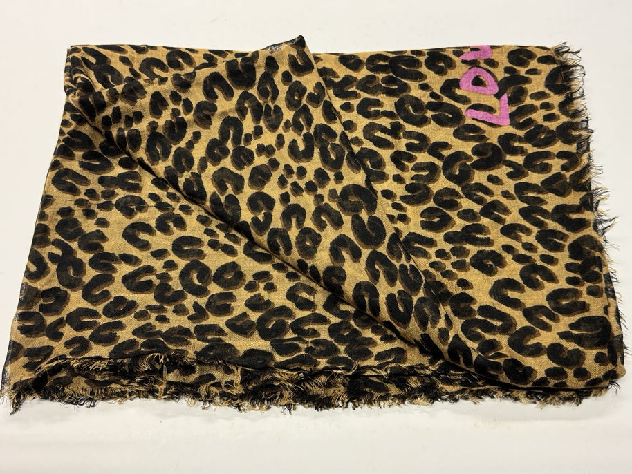 LOUIS VUITTON SCHAL LEOPARD BRAUN PINK KASCHMIR SEIDE TUCH M72215