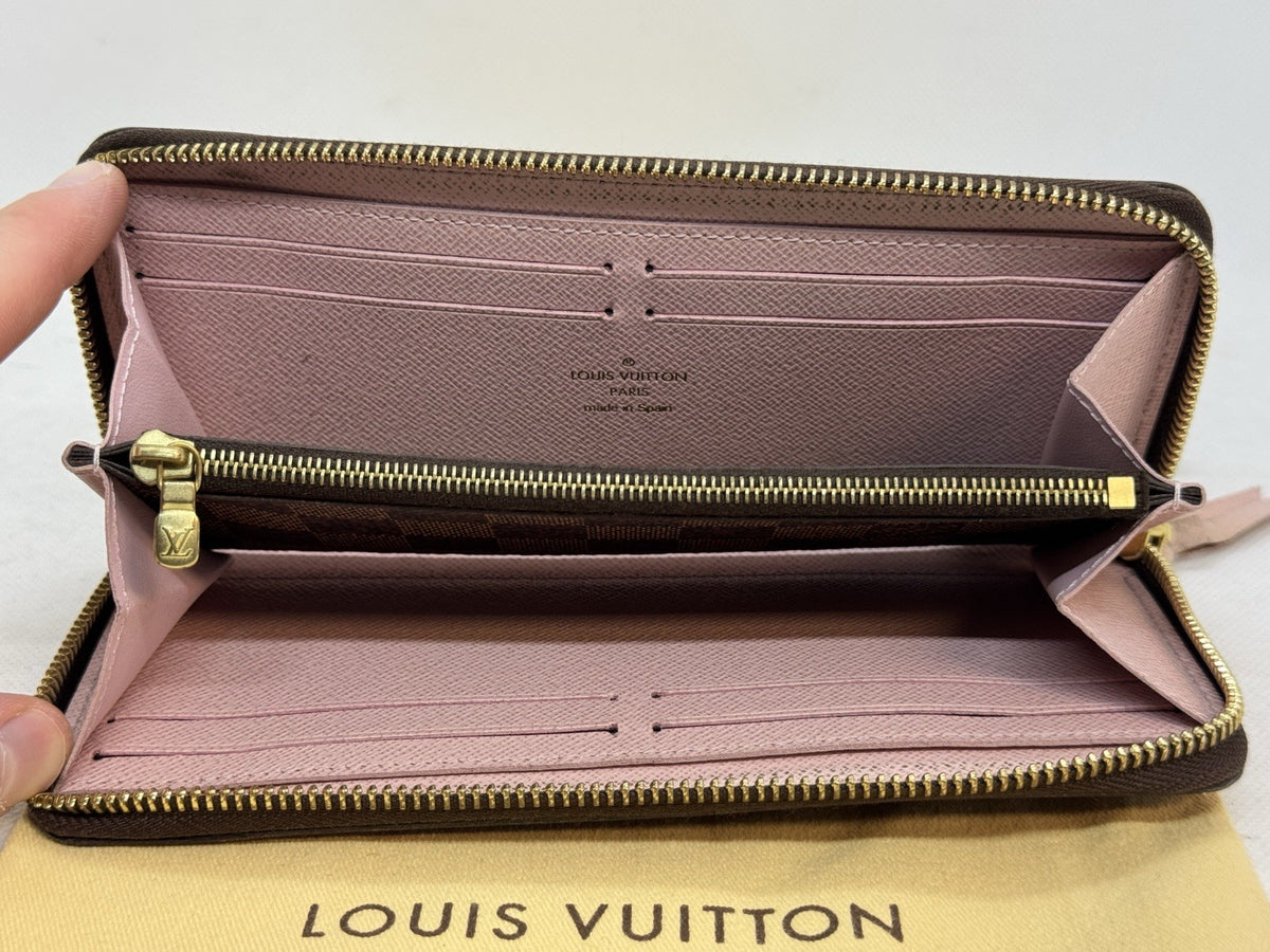 Louis Vuitton Portemonnaie Damen Zippy Slim Damier Ebene & Rose Ballerine 2017