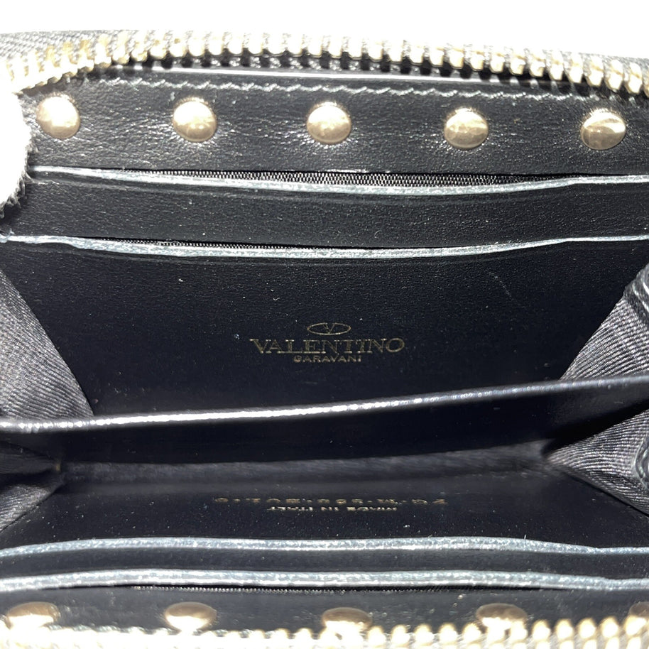 Valentino Garavani Rockstud Damen Portemonnaie Schwarz mit Nieten Geldbörse