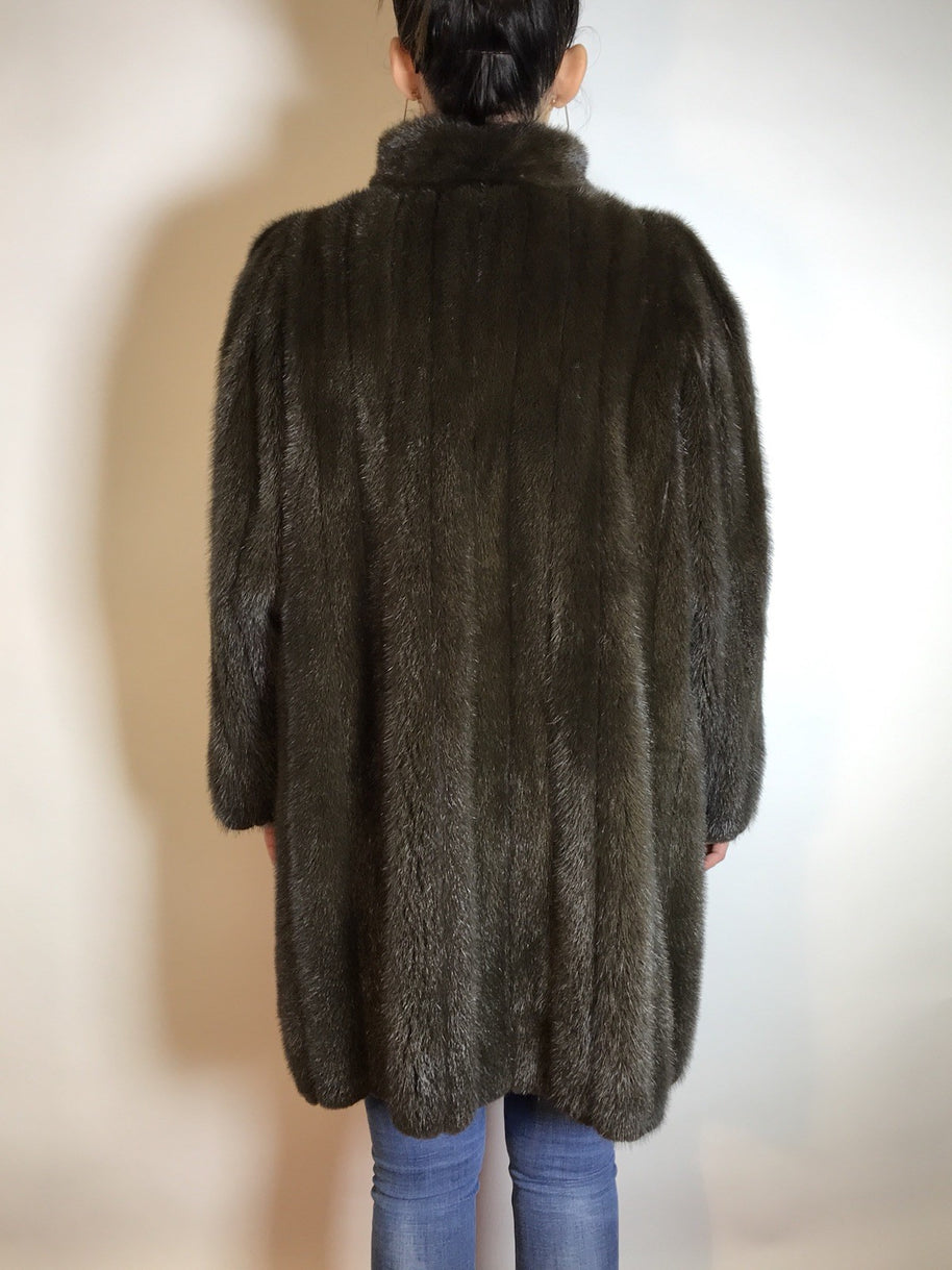 Ausgefallene Nerzjacke grau Sonderanfertigung vom Kürschner Gr. 38/40 Damen