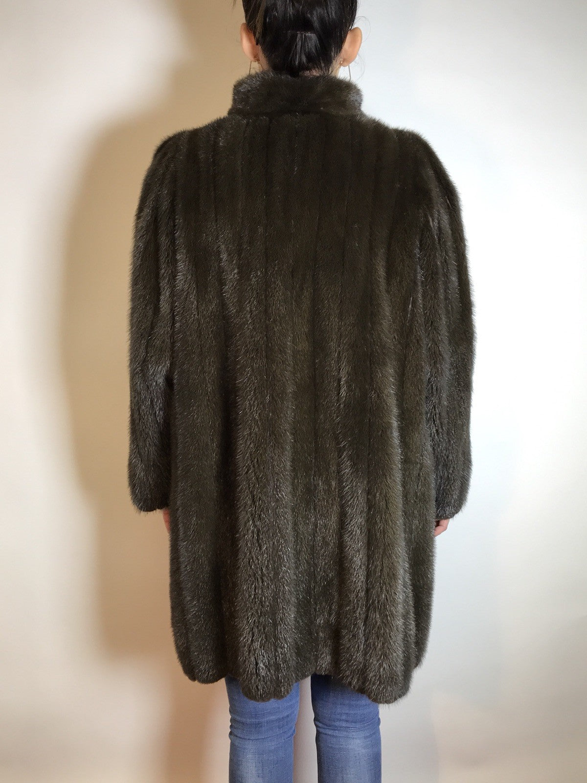 Ausgefallene Nerzjacke grau Sonderanfertigung vom Kürschner Gr. 38/40 Damen