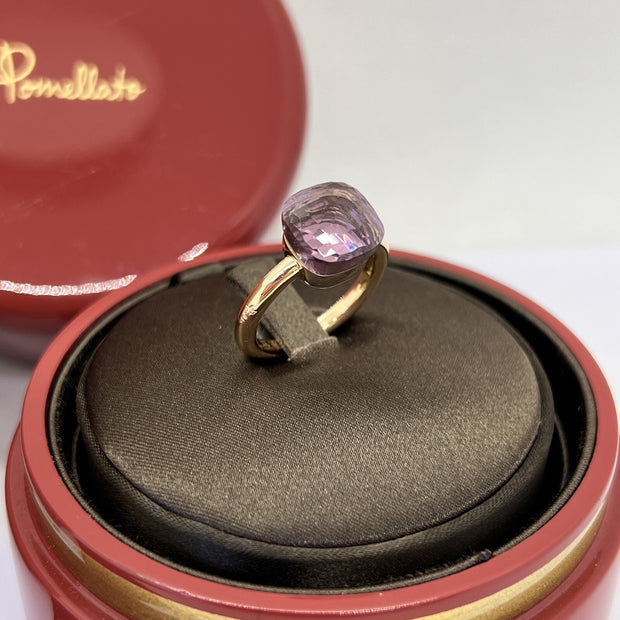 Pomellato Nudo Ring Gr. 52 Rose de France 750er Rosegold mit Amethyst