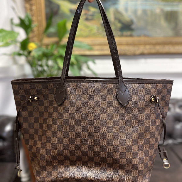 Louis Vuitton Neverfull MM Damier Ebene & Rosa 2016 Shopper Top Zustand