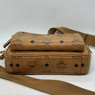 MCM Aren Umhängetasche Cognac Visetos