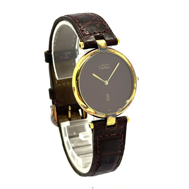 Cartier Vendome Medium 30mm Bordeaux Vermeil Must Damenuhr