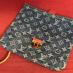 Louis Vuitton Pochette Accessoires Denim/Jeans Clutch Monogram 2006