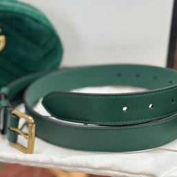 Gucci GG Marmont Gürteltasche Bumbag Samt Grün/Gold 476434