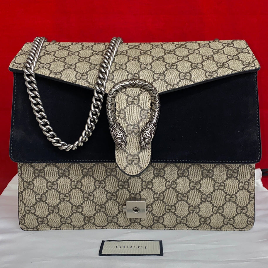 Gucci Mittelgroße Dionysus GG Monogram & Schwarz Schultertasche