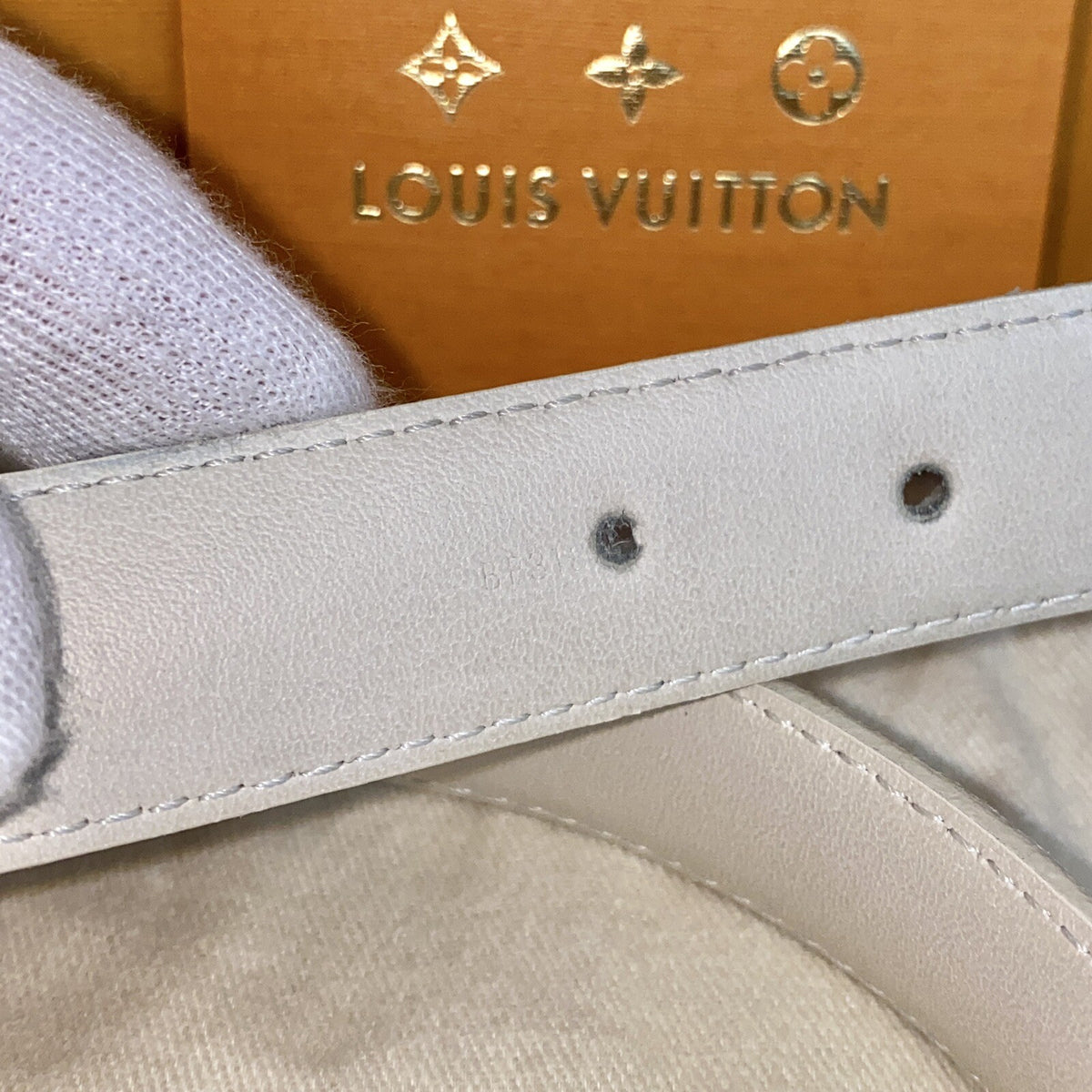 Louis Vuitton M9268 Damengürtel Damier Azur Gürtel Gr. 85 Gold 2019