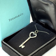 Tiffany & Co. Keys Herz Schlüssel großer Anhänger Weißgold + Orig. Kette