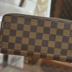 Louis Vuitton Zippy Geldbörse Portemonnaie Damier Ebene Canvas