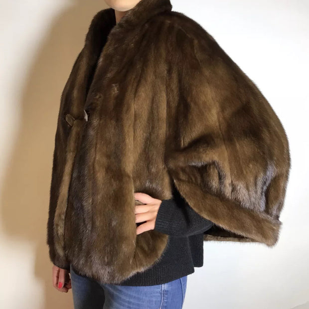 Elegantes Nerzcape, Cape naturbraun Exklusiv vom Kürschner onesize / S-L Damen
