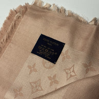 Louis Vuitton Monogram Seide Tuch/Schal 140cm Nude Rose Rosa M74441