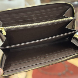 Louis Vuitton Zippy Geldbörse Portemonnaie Damier Ebene Canvas