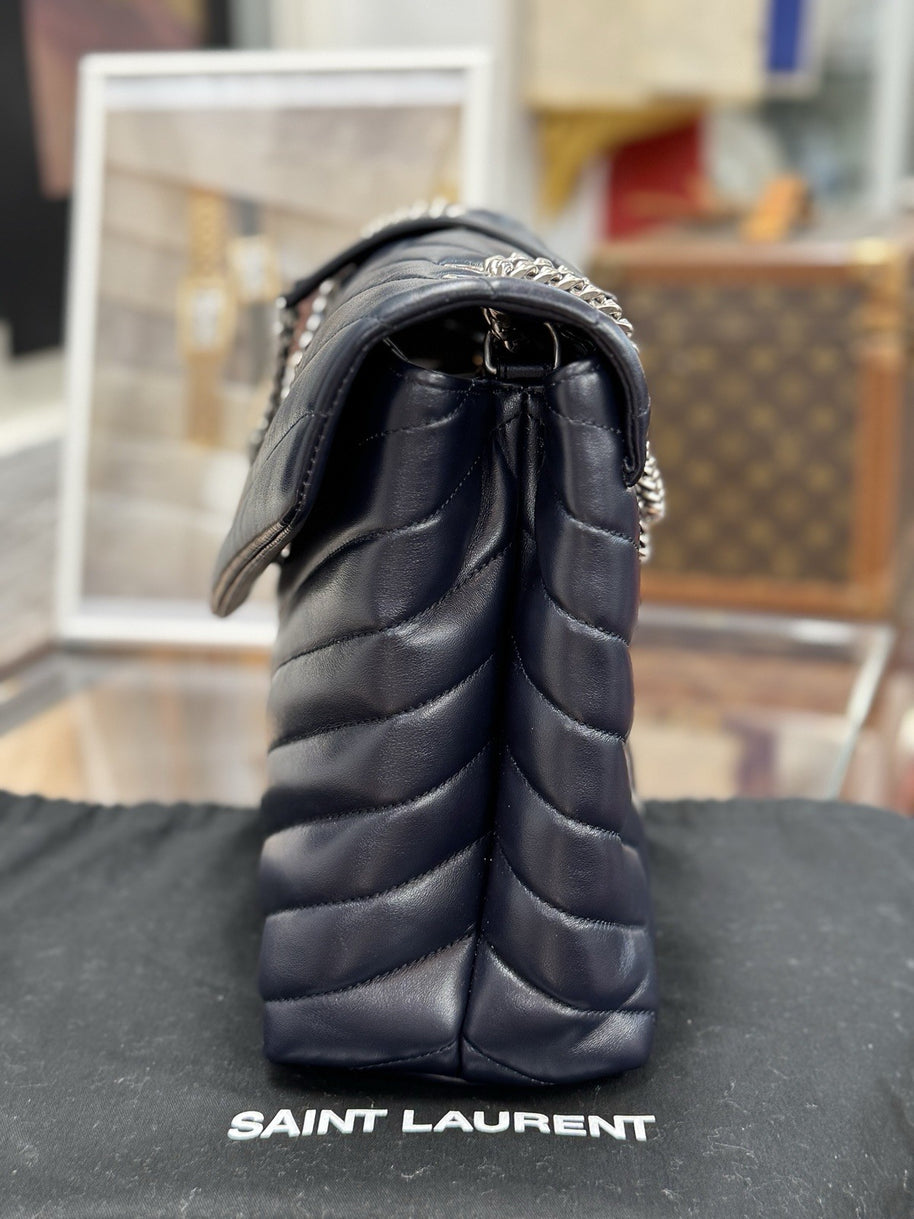 YSL Saint Laurent Loulou Medium Marine Blau Umhängetasche