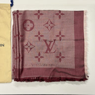 Louis Vuitton Monogram Seide Tuch/Schal 140cm Burgunder Rot Lila M73668
