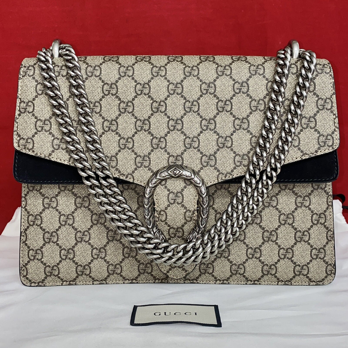 Gucci Mittelgroße Dionysus GG Monogram & Schwarz Schultertasche