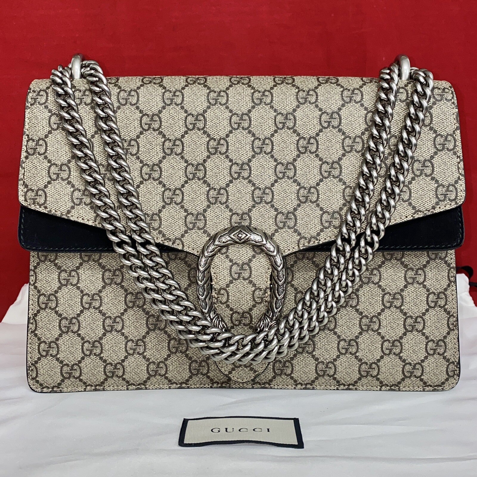 Gucci Mittelgroße Dionysus GG Monogram & Schwarz Schultertasche