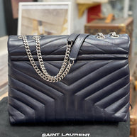 YSL Saint Laurent Loulou Medium Marine Blau Umhängetasche