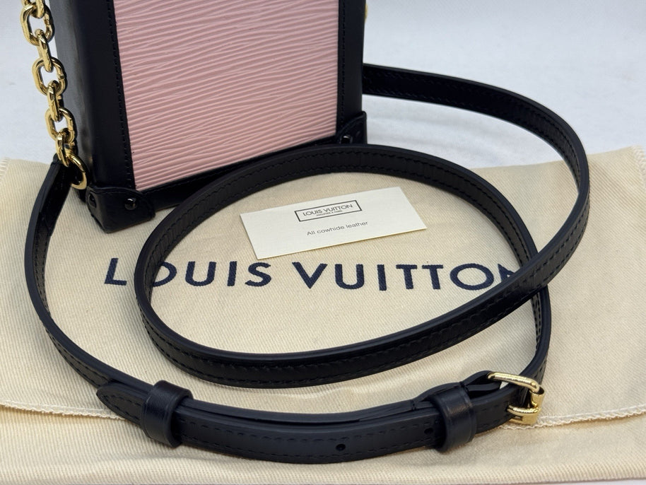 Louis Vuitton Pochette Trunk Vertical Schwarz & Rose Ballerine Epi Umhängetasche