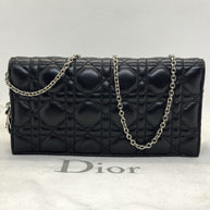Dior Lady Pouch Clutch Umhängetasche Abend Täschchen Lammleder Schwarz