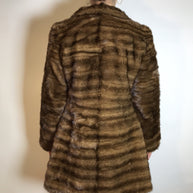 Lange Nerzjacke naturbraun Querschnitt, Exklusiv vom Kürschner Gr. 34/36 Damen