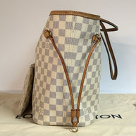 Louis Vuitton Neverfull MM + Pochette Damier Azur 2019 mit Original Rechnung